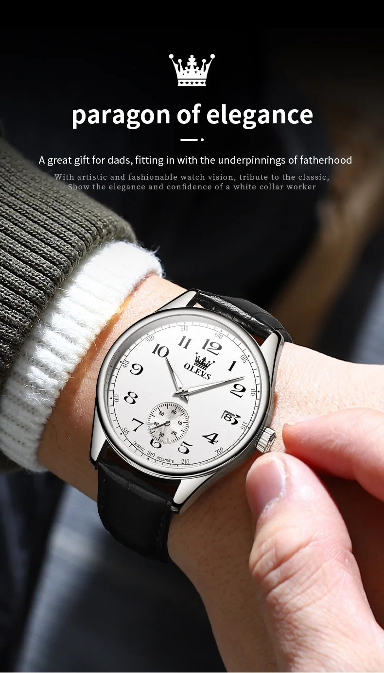 Olevs Leather Strap WaterproofQuartz Watch for Men - Premium Watches from Zeppelin - Just $40! Shop now at Dressmycell.com Olevs Leather Strap WaterproofQuartz Watch for Men - Premium Watches from Zeppelin - Just $40! Shop now at Dressmycell.com